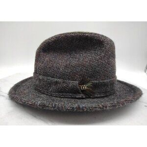 Kevin & Howlin Donegal Tweed Fedora Hat Cap Large Brown Ireland Wool